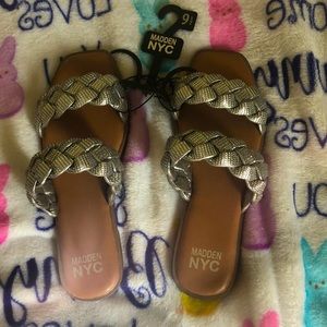 Silver Jeweled Sandals